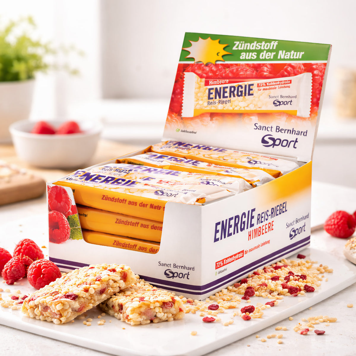 Sanct Bernhard SPORT Aktiv3 Energie-Reis-Riegel, 20x50g, verschiedene Geschmacksrichtungen, ideal für Sport und unterwegs