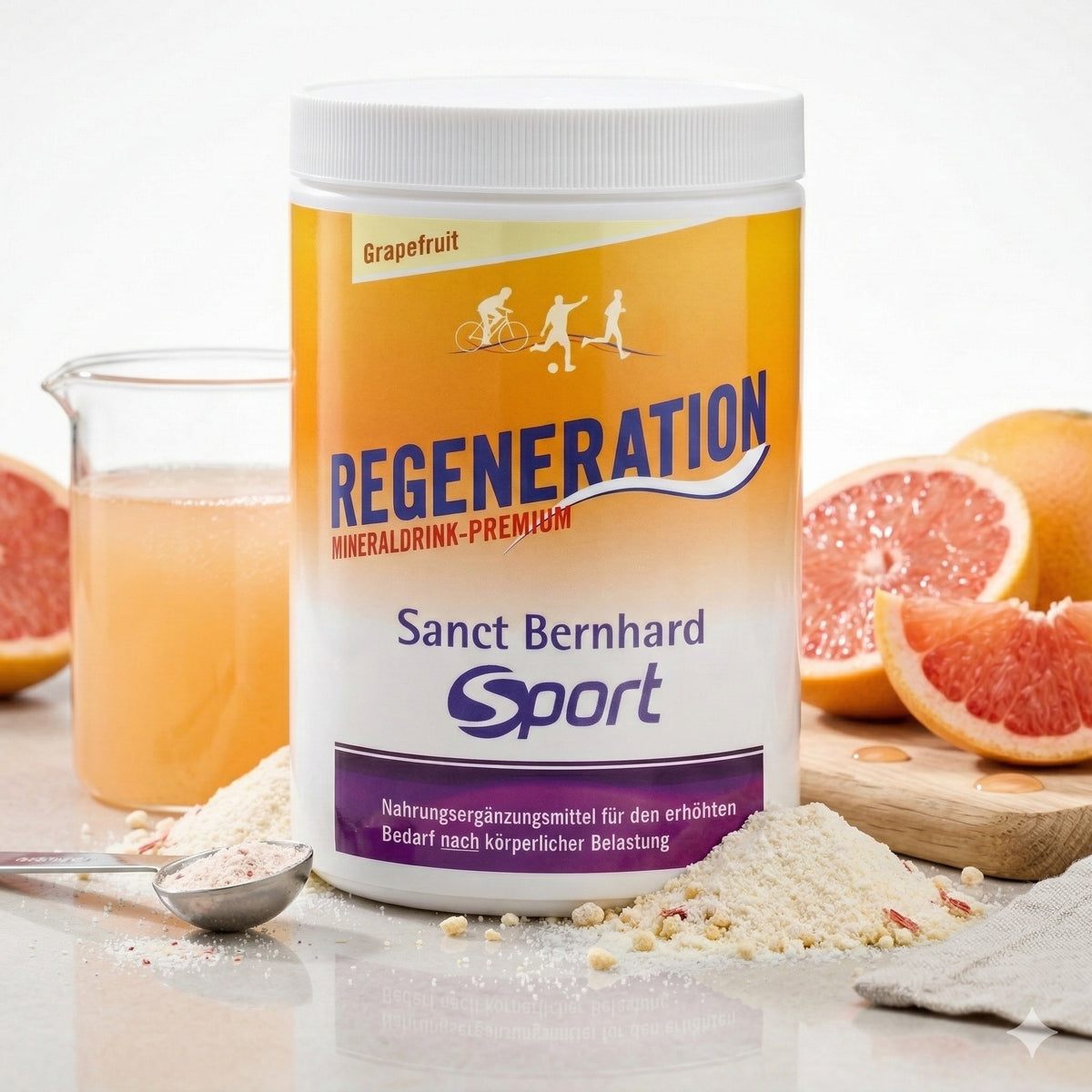 Sanct Bernhard SPORT Mineraldrink mit Grapefruit-Geschmack, Vitamin- und Mineralstoffversorgung, 750g Packung, Aktiv3 Marke
