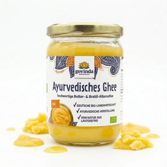 GOVINDA Bio Ghee zum Backen, ayurvedisches Bio-Butterfett in 420g Glas, cremige Konsistenz, hochwertige ayurvedische Qualität