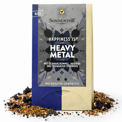 Bio-Frühstückstee von Sonnentor, Happiness is Heavy Metal, in 27g Packung, mit Kräuter- und Gewürzaromen, natürliche Zubereitung