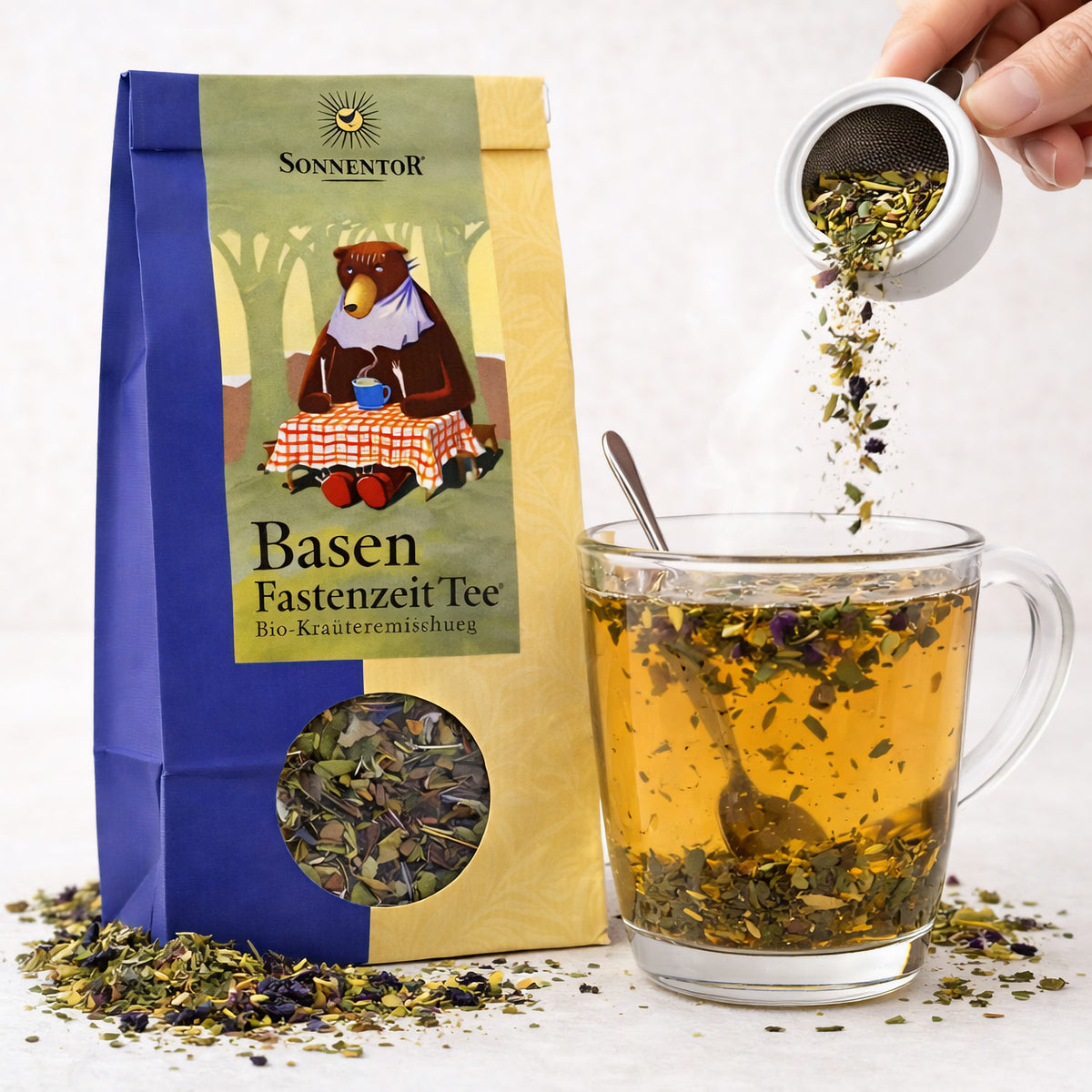 Bio Basen Fastenzeit Kräutertee von Sonnentor, Frühstückstee mit natürlichen Zutaten, in 50g Packung für eine gesunde Fastenzeit