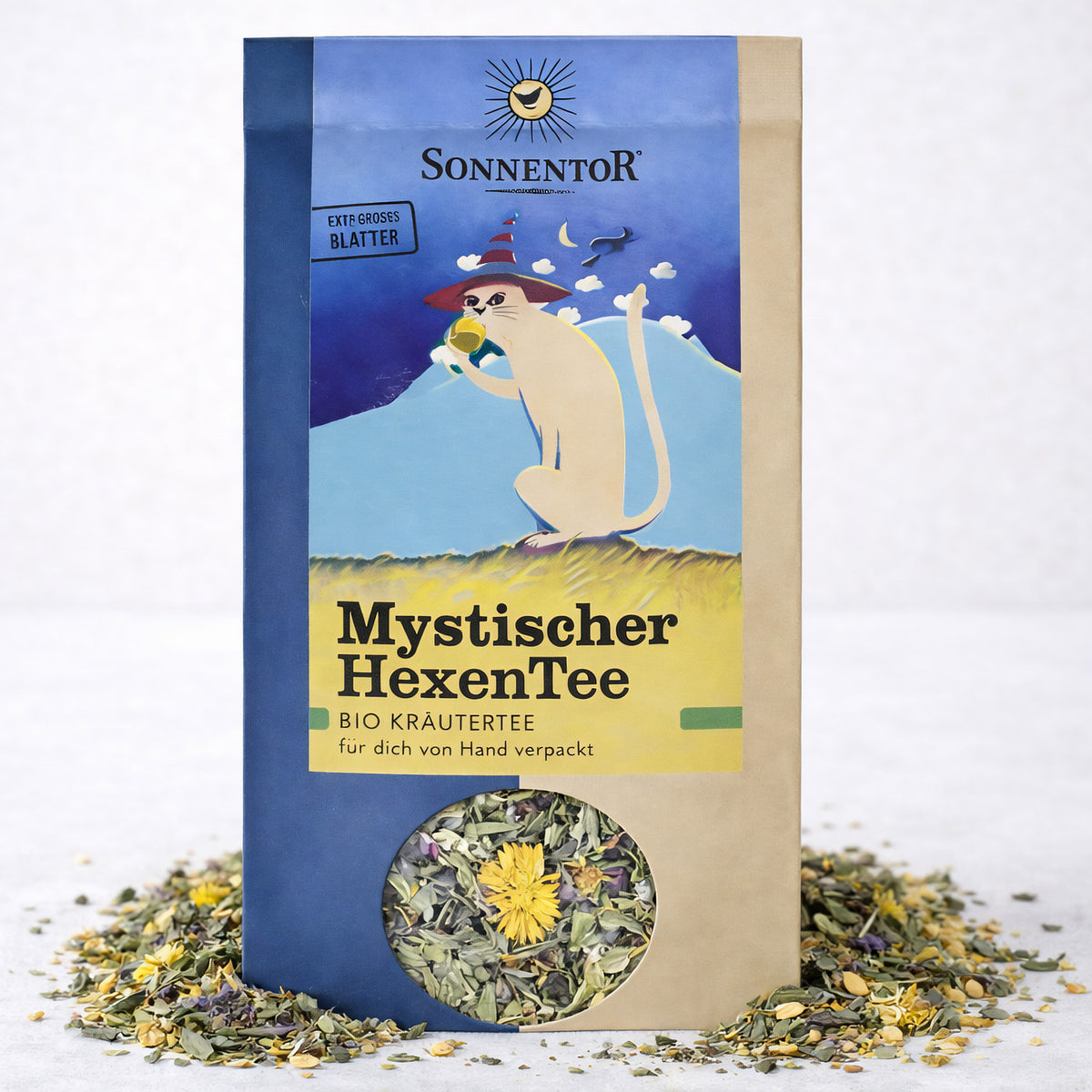 Bio Mystischer Hexen Tee von Sonnentor, lose, Frühstückstee mit Kräutern, in 6 x 40 g Packungen, sichtbarer Tee in loser Form
