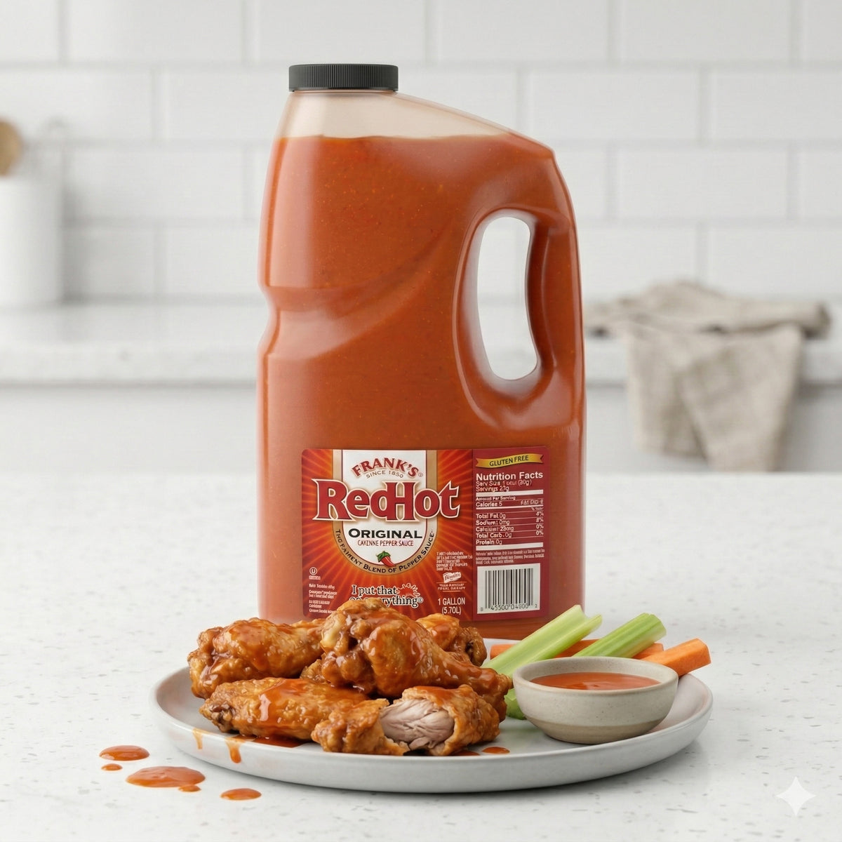 Cayennepfeffer Sauce Original - Franks Red Hot Soße - 3,78L Kanister - Vorrat scharfe Soße Pfeffersoße Chili Chilisoße — Abbildung 3