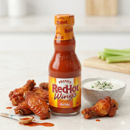 Frank's Red Hot Buffalo Wings Sauce in 6 Flaschen à 148ml, würzige Sauce für Chicken Wings und Snacks, Gewürz und Dip.