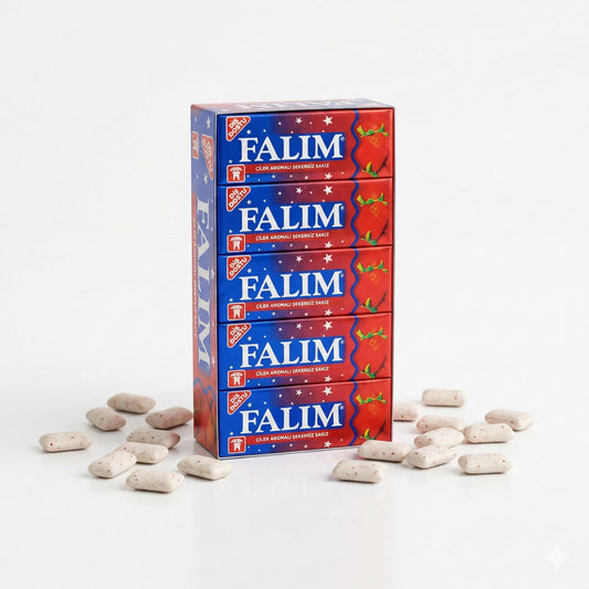 Bunte Falim Erdbeeraroma Kaugummis in Verpackung, Snacks, 20 Packungen, fruchtiger Geschmack, erfrischendes Kauvergnügen