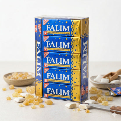 Falim Damla Sakiz Kaugummi ohne Zucker, Snacks, 2 x 20 Stück, weiche türkische Kaubonbons in Packung