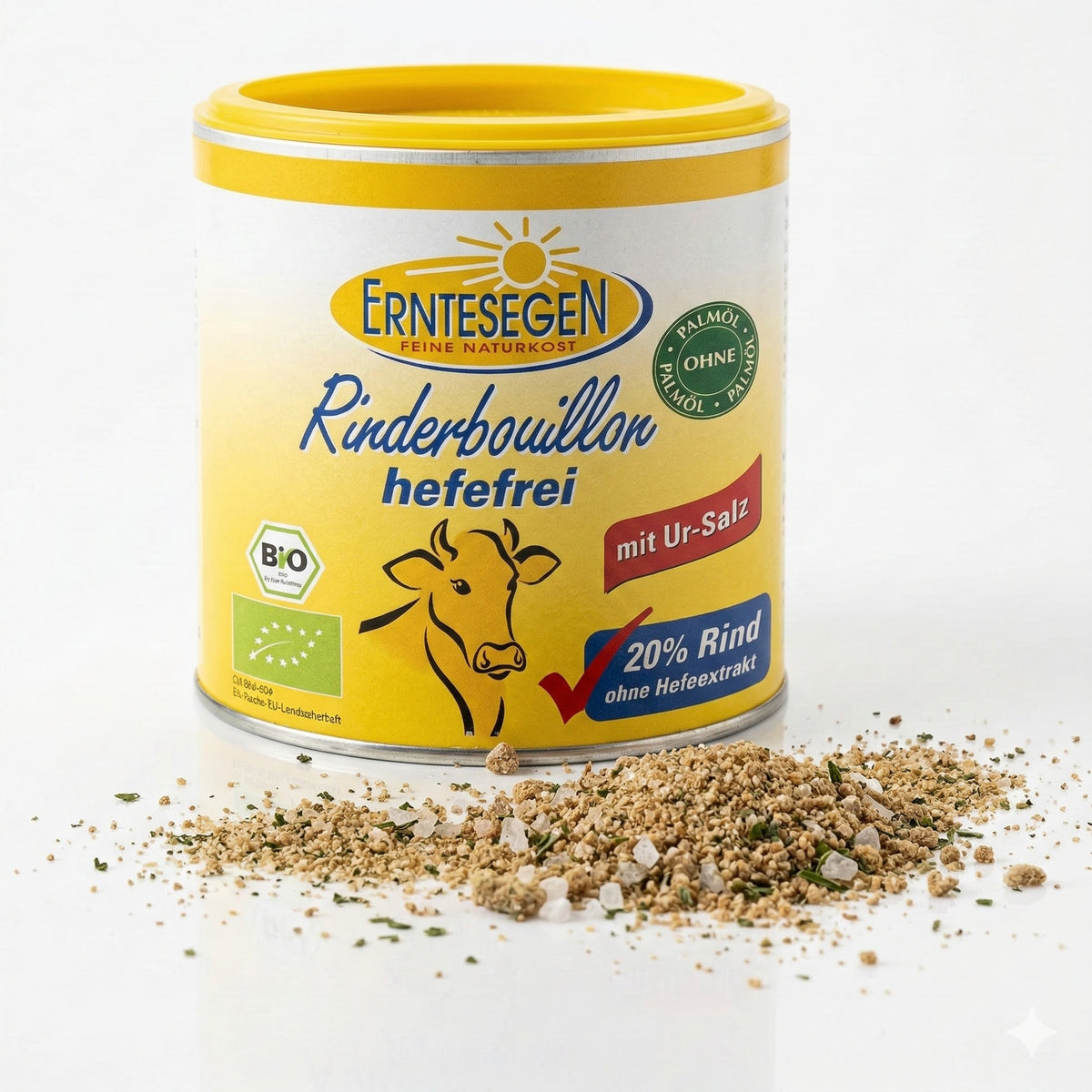 Bio Rinderbouillon von Erntesegen, hefefrei, ideal zum Kochen, in 120g Packung, natürliche Gemüsebrühe für vielfältige Gerichte