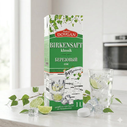 DOVGAN Birkensaft Klassik im 1L-Flasche, naturbelassener Birken-Saft aus der Öle & Säfte Kategorie, von Dovgan
