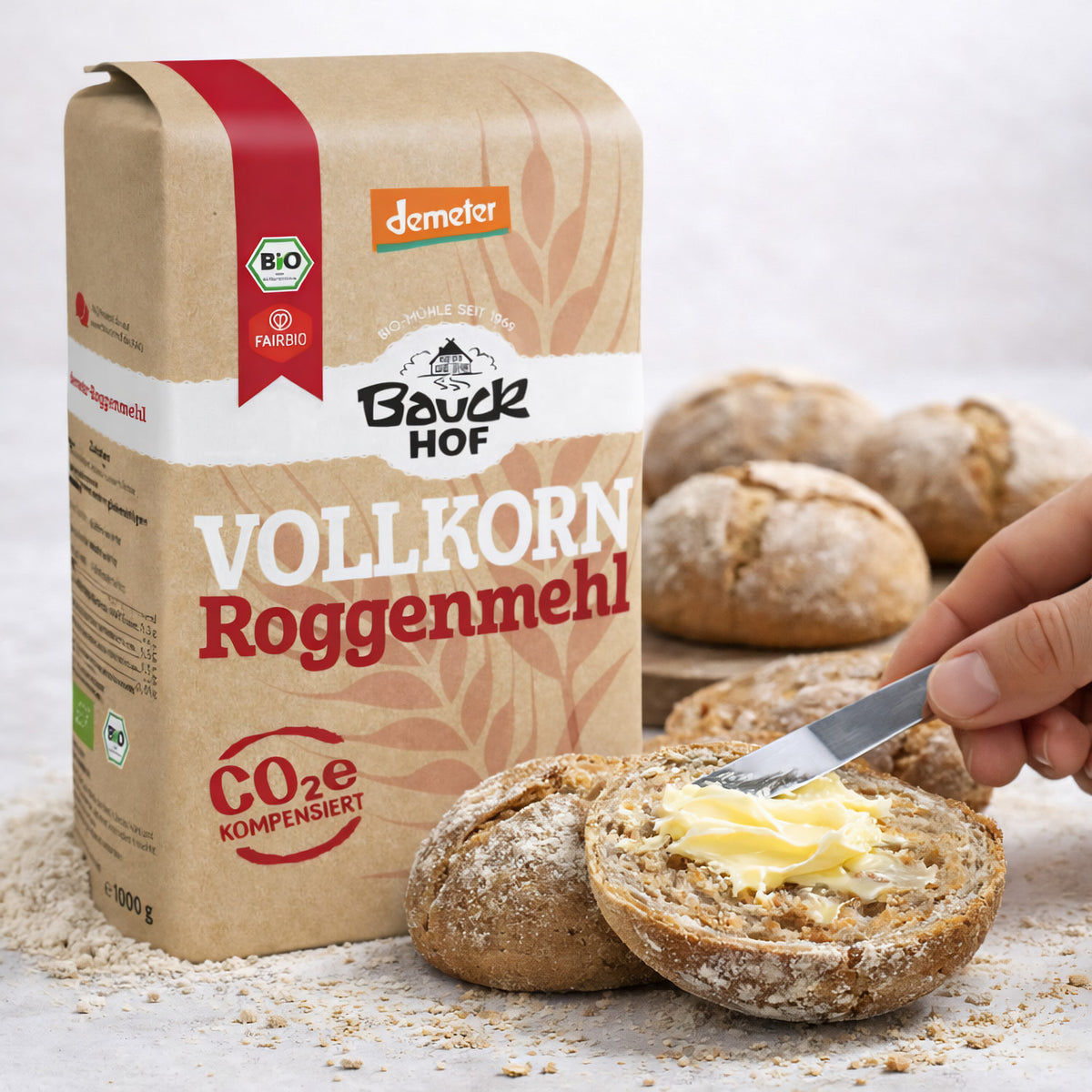 Bauckhof / Bauck Mühle Bauckhof Bio Roggenmehl Vollkorn Demeter 1kg — Abbildung 2