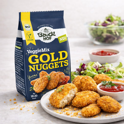 Bauckhof Bio VeggieMix Goldnuggets Kochmischung, naturbelassen, in 180g Verpackung, für gesunde vegetarische Gerichte