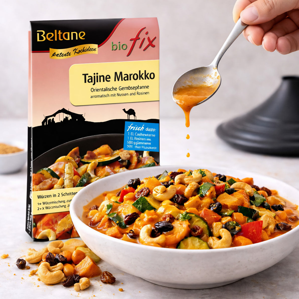 Beltane Biofix Tajine Marokko, Bio-Gewürzmischung für marokkanische Gerichte, in 23,6g Packung, zum Kochen geeignet