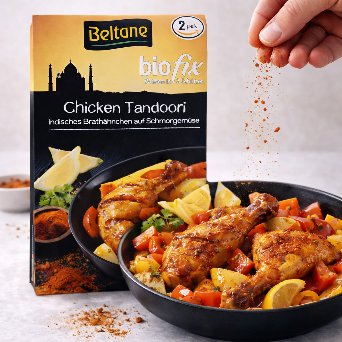 Beltane Biofix Chicken Tandoori Gewürzmischung in 2x 21,5g Packung, ideal zum Kochen, aromatische indische Gewürze