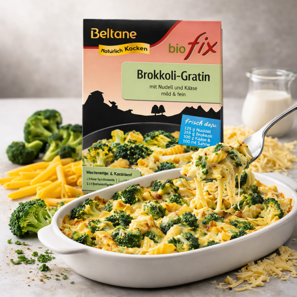 Beltane Biofix Brokkoli-Gratin, 6 Pack, köstliches Gemüsegericht mit Brokkoli, perfekt zum Kochen, frisch verpackt