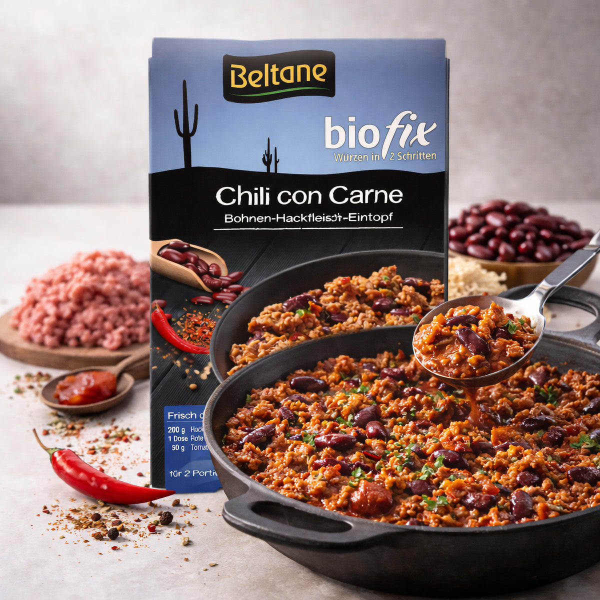 Beltane Biofix Chili con Carne Kochen, 28g, mit frischen Gewürzen und Zutaten für schmackhafte Chili-Gerichte