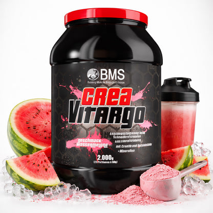 BMS CreaVitargo Muskelaufbau Pulver in 2000g Dose, kreatinreiches Nahrungsergänzungsmittel für Muskelwachstum