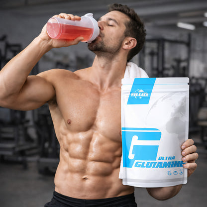 BWG Ultra L-Glutamin mit Vitamin B6 Beutel, 1000g, Nahrungsergänzungsmittel, in Beutel verpackt, für Muskelregeneration und Energie