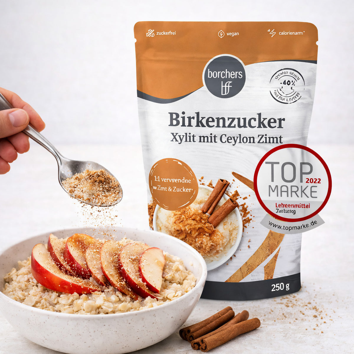 borchers Birkenzucker 100% Xylit mit Ceylon Zimt - 250g — Abbildung 2