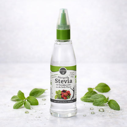 Borchers Stevia Flüssigsüße für Frühstück, natürliche Zuckeralternative, in 125ml Flasche, ideal zum Süßen von Speisen und Getränken