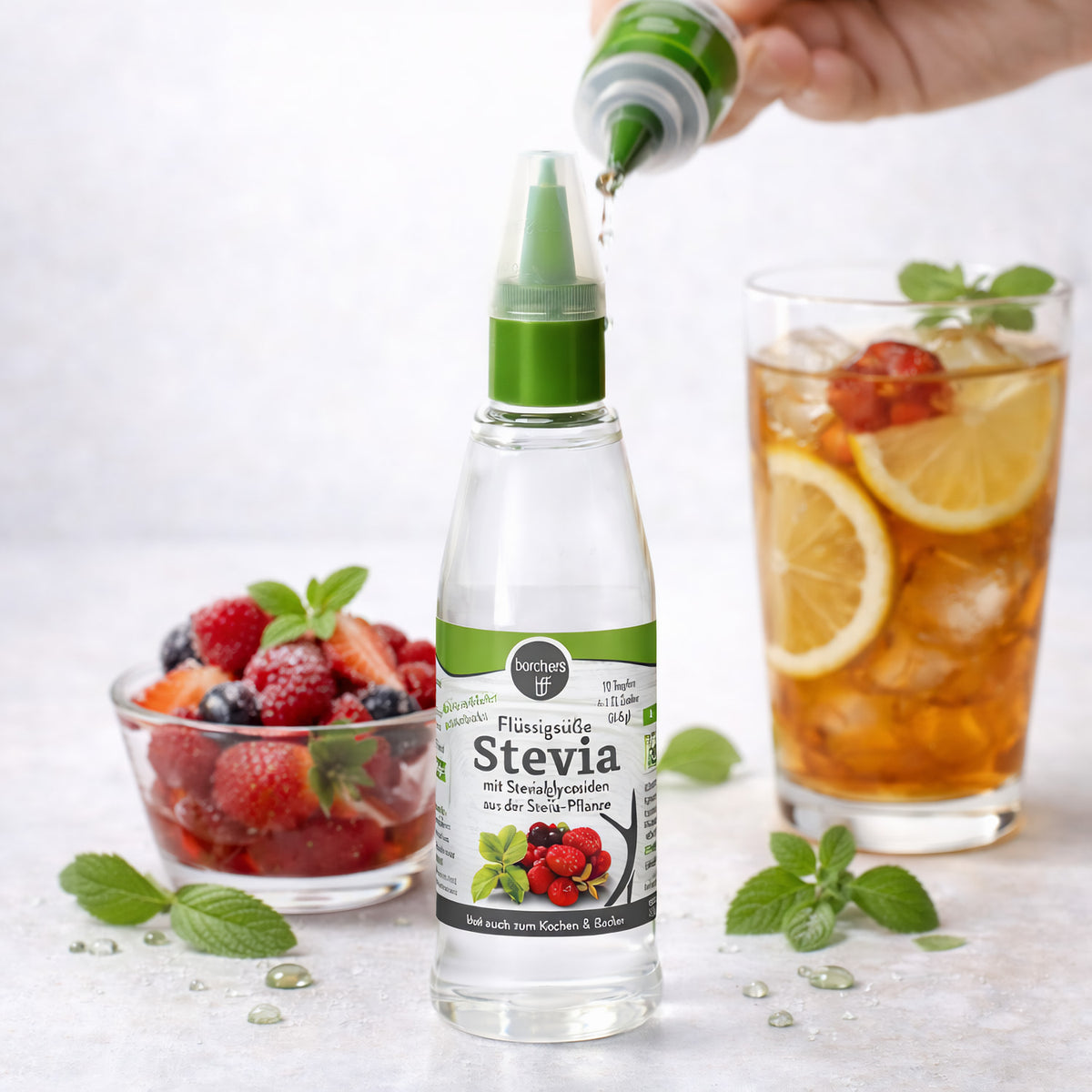Borchers Stevia Flüssigsüße für Frühstück, natürliche Zuckeralternative in 125 ml Flasche, ideal zum Süßen von Speisen und Getränken