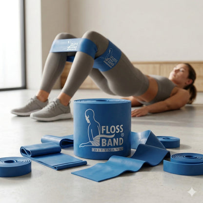 Dittmann Floss-Band® in Blau oder Schwarz, Fitness Zubehör, elastisches Trainingsband für Muskel- und Mobilitätsübungen