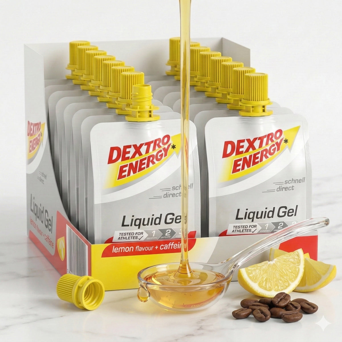 Dextro Energy Liquid Gel Mineralien in verschiedenen Sorten, 18er Packung, energiereiche Gel-Drinks für unterwegs