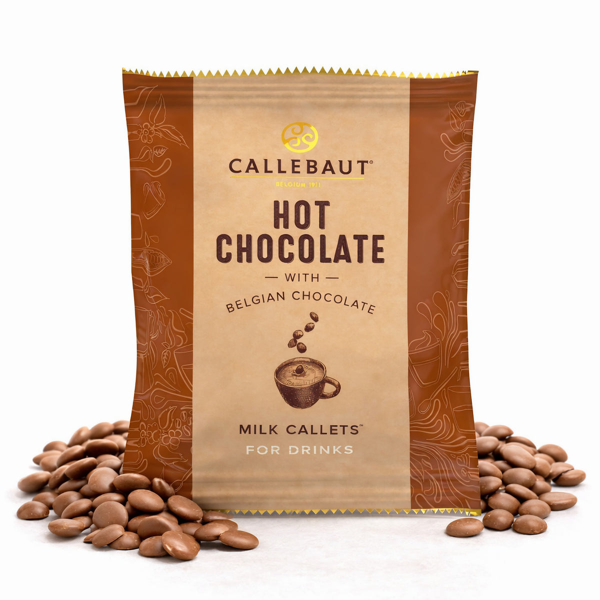 Callebaut Hot Chocolate Vollmilch Callets zum Backen, 25 x 35 g, cremige Milchschokolade in praktischer Verpackung
