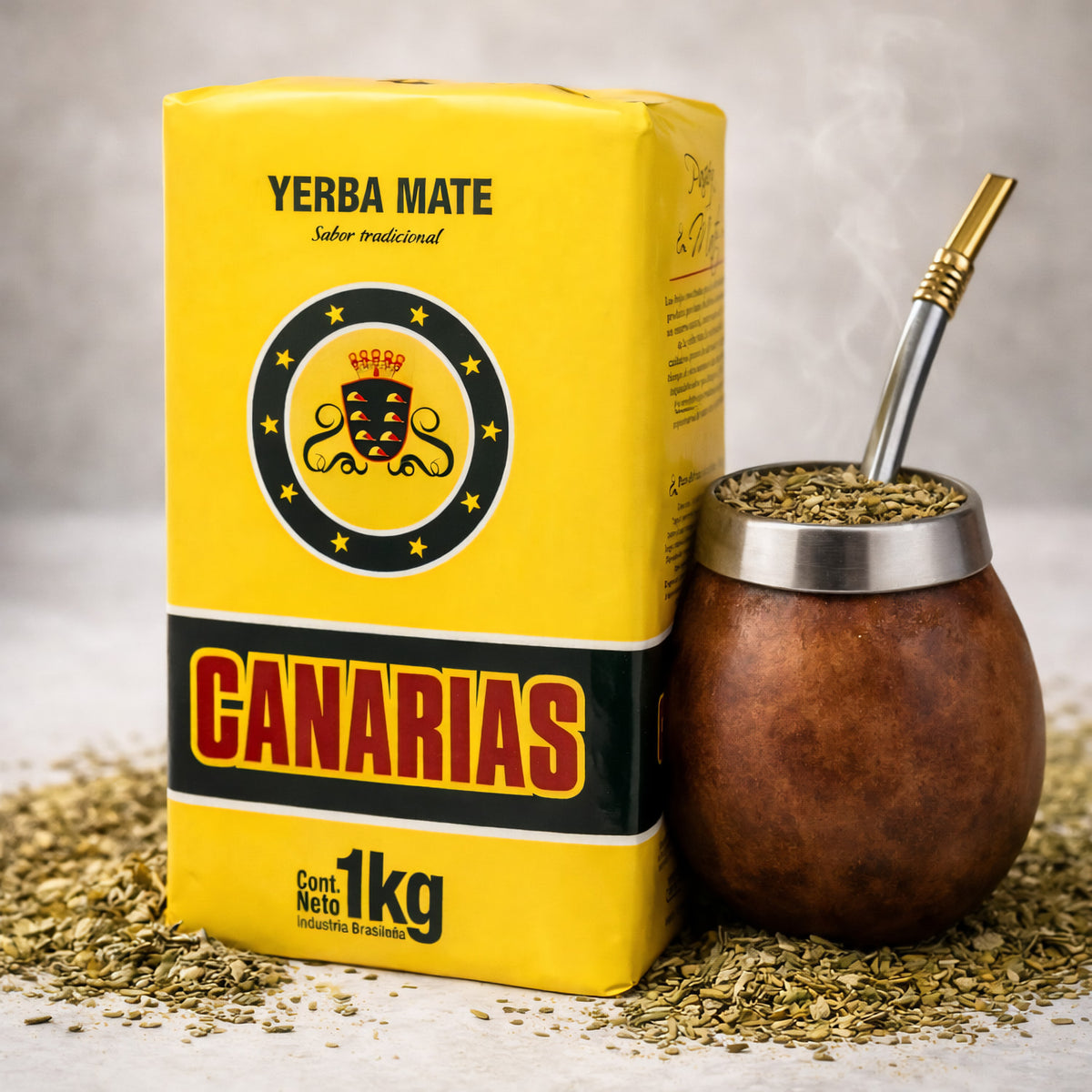 Brasilianischer Canarias Mate-Tee in 1kg Packung, grüner Tee mit traditionellem Mate-Geschmack und natürlicher Blattform