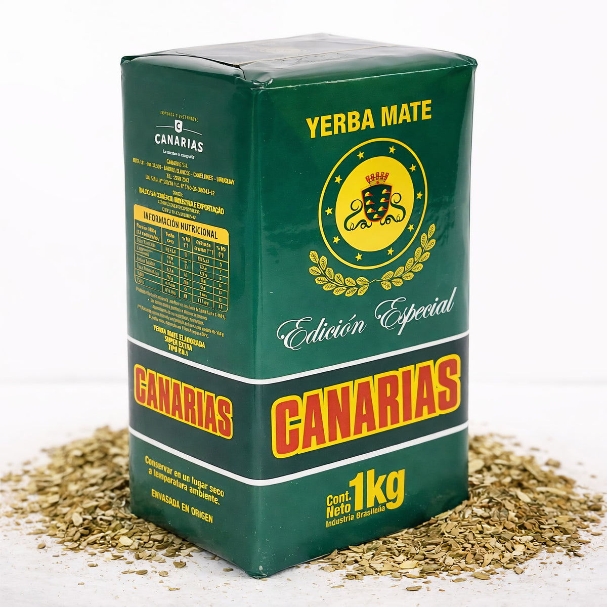 Canarias Spezial-Edition Mate-Tee aus Brasilien, 1kg Packung, frischer grüner Tee mit typischem Geschmack, in natürlicher Verpackung