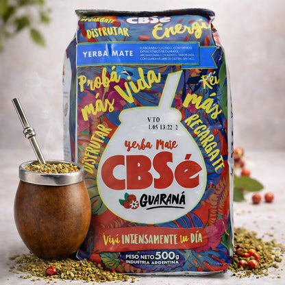CBSé Guaraná Mate Tee aus Argentinien, 500g-Packung, frischer grüner Tee mit Guaraná-Note, naturbelassen und aromatisch.