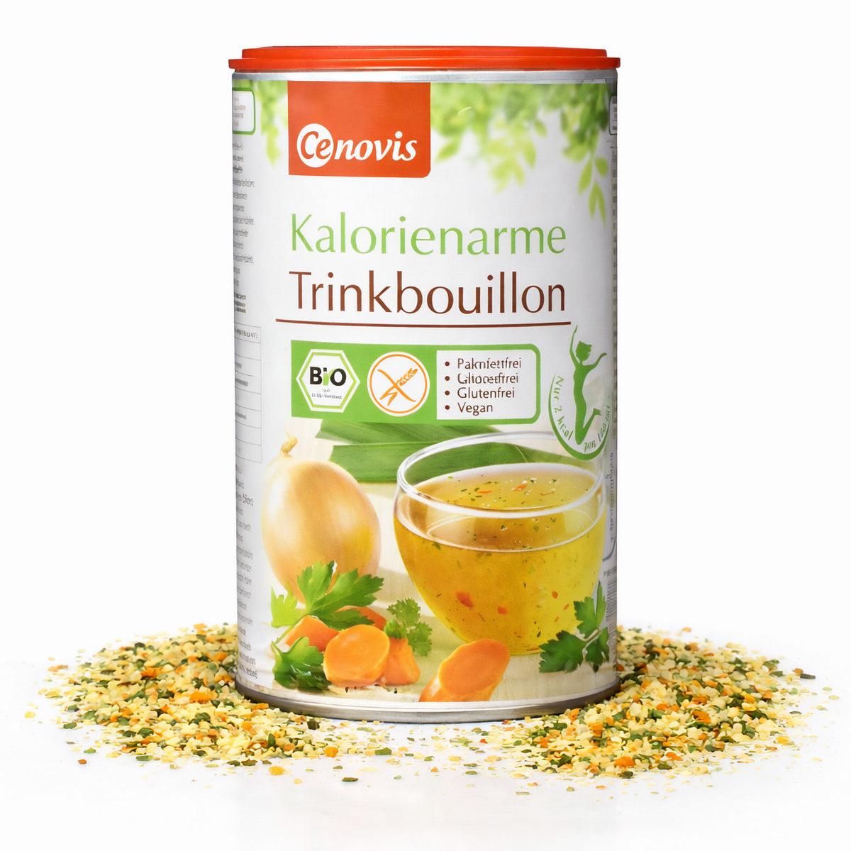Cenovis kalorienarme Bio-Trinkbouillonung für Kochen, in einer 270g Packung, mit frischen Bio-Zutaten und natürlichem Geschmack