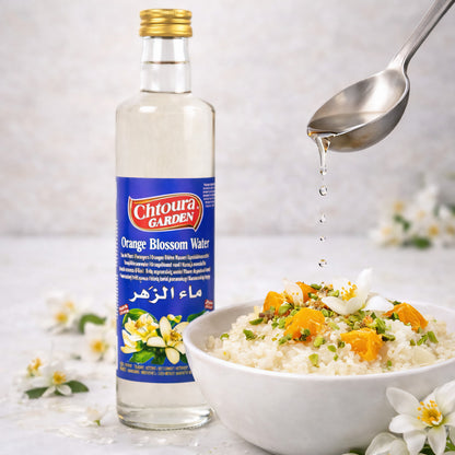 Orangenblütenwasser von Chtoura Garden, orientalisches Wasser, 500 ml, für Backen, flüssige Zutat in einer Flasche
