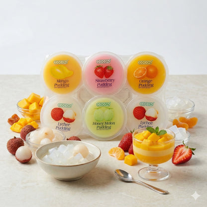 Cocon Pudding mit Fruchtgeschmack, Snacks, cremige Textur in 480g Packung, für Naschkatzen