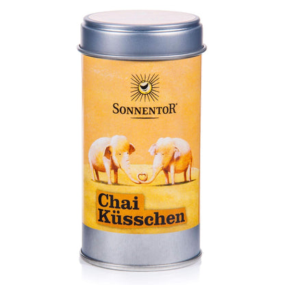 Bio Sonnentor Chai Küsschen Gewürz-Blüten für Frühstück, Streudose, 70 g, mit aromatischen Blumen und Gewürzen.