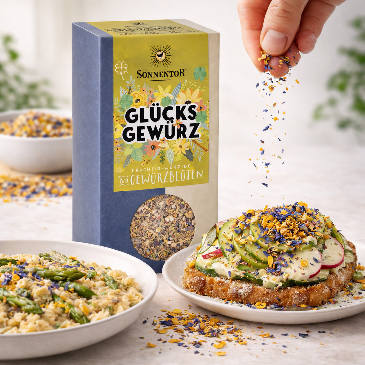 Sonnentor Bio Glücks Gewürz-Blüten zum Kochen, 35g, natürliche aromatische Blüten für kreative Küchenrezepte