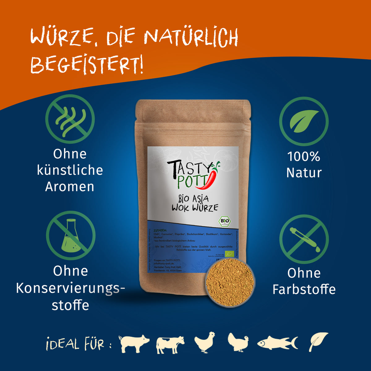 Tasty Pott Bio Asia Wok Gewürzmischung - im Beutel — Abbildung 2