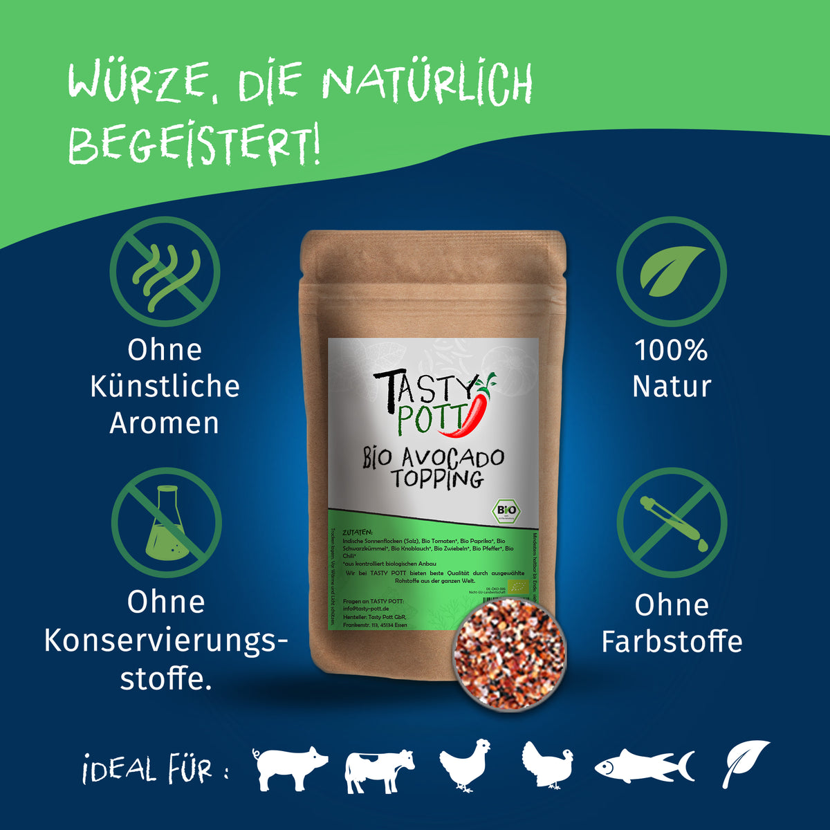 Tasty Pott Bio Avocado Topping - im Beutel — Abbildung 2