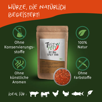 Tasty Pott Bio BBQ Rub Spicy - Gewürzmischung - 100g — Abbildung 2
