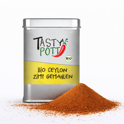 Tasty Pott Ceylon Zimt Pulver - Bio Qualität - 100g Dose