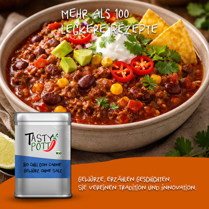 Tasty Pott Bio Chili con Carne Gewürz - ohne Salz - 100g Dose — Abbildung 5