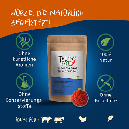 Tasty Pott Bio Chili con Carne Gewürz - ohne Salz - 100g Dose — Abbildung 2