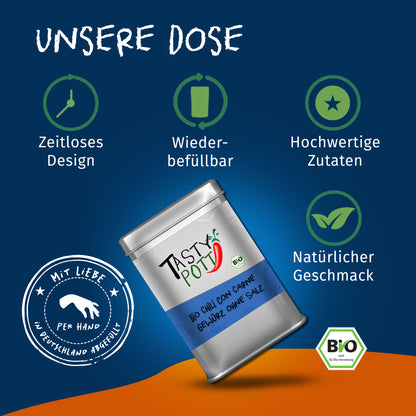 Tasty Pott Bio Chili con Carne Gewürz - ohne Salz - 100g Dose — Abbildung 3