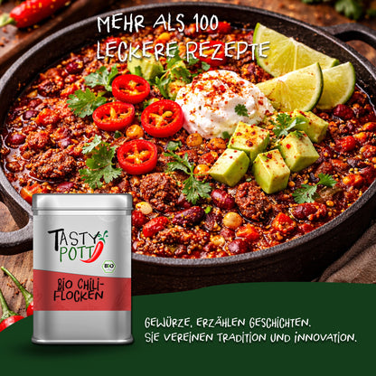 Tasty Pott Bio Chiliflocken scharf - 50g Dose — Abbildung 5