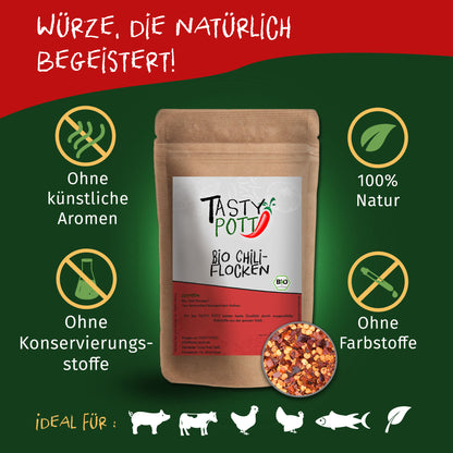 Tasty Pott Bio Chiliflocken scharf - 50g Dose — Abbildung 2