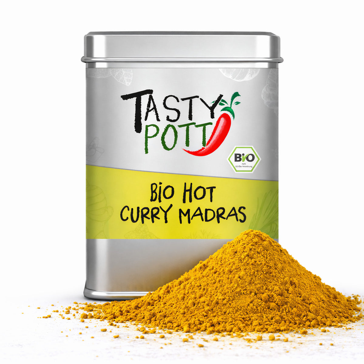 Tasty Pott Bio Hot Curry Madras - scharf - 100g Dose