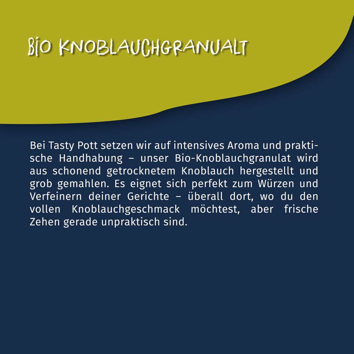Tasty Pott Bio Knoblauchgranulat 100g Dose — Abbildung 4