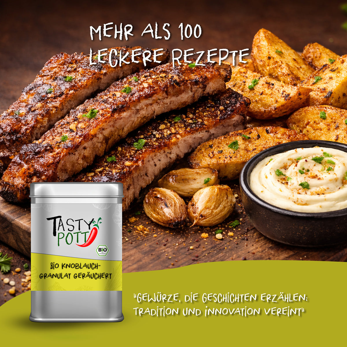 Tasty Pott Bio geräuchertes Knoblauchgranulat - 100g — Abbildung 5