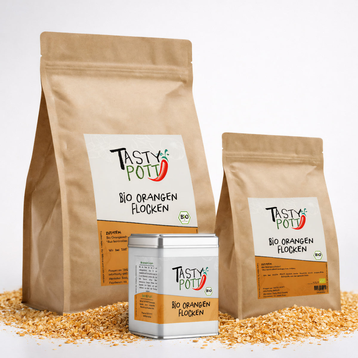 Tasty Pott Bio Orangenschalen Flocken - im Beutel