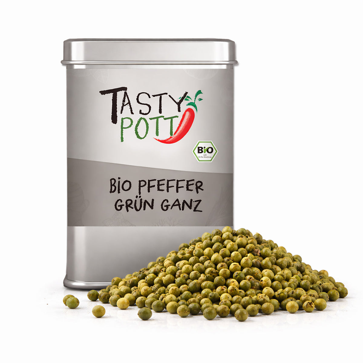 Tasty Pott Bio Pfeffer grün - grüne Pfefferkörner - 40g Dose