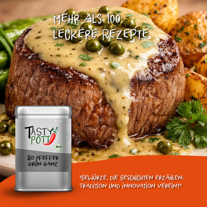Tasty Pott Bio Pfeffer grün - grüne Pfefferkörner - 40g Dose — Abbildung 5