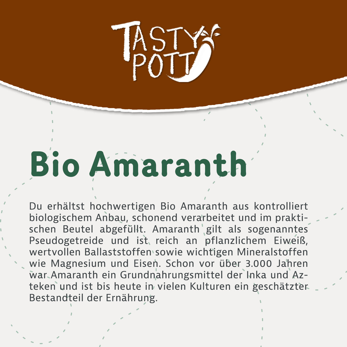 Tasty Pott Bio Amaranth Vollkorn - 1kg Beutel — Abbildung 2